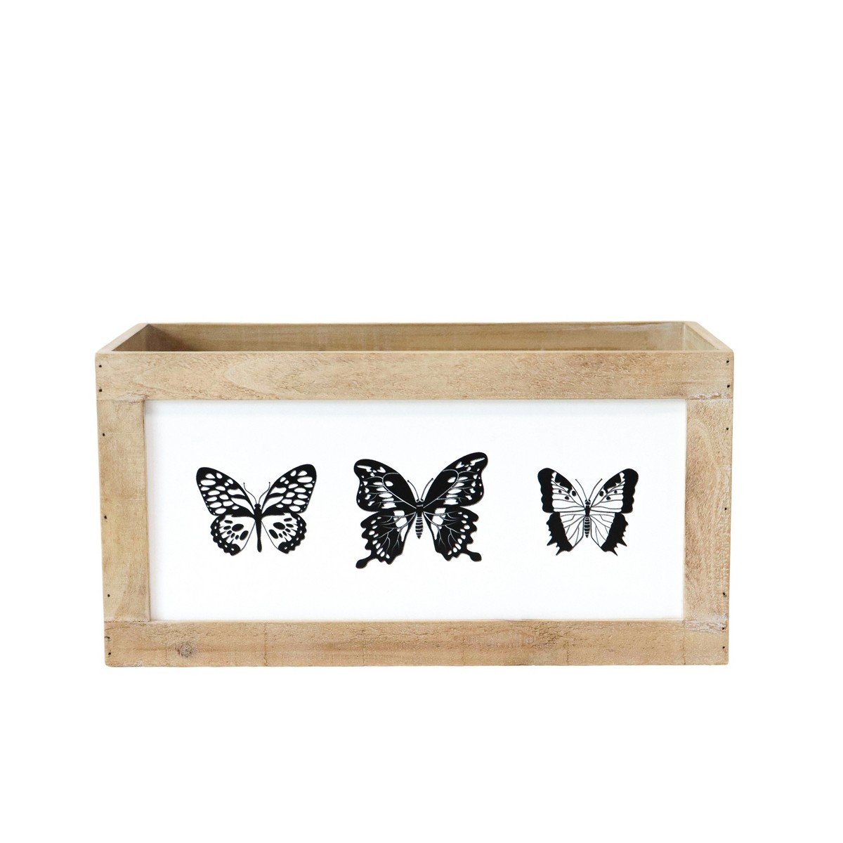 GUEST_981cb143-71ce-4642-b439-a1bea75a55fa.jpg VIP Wood 16 in. White Box with Butterfly Artwork - Image 1
