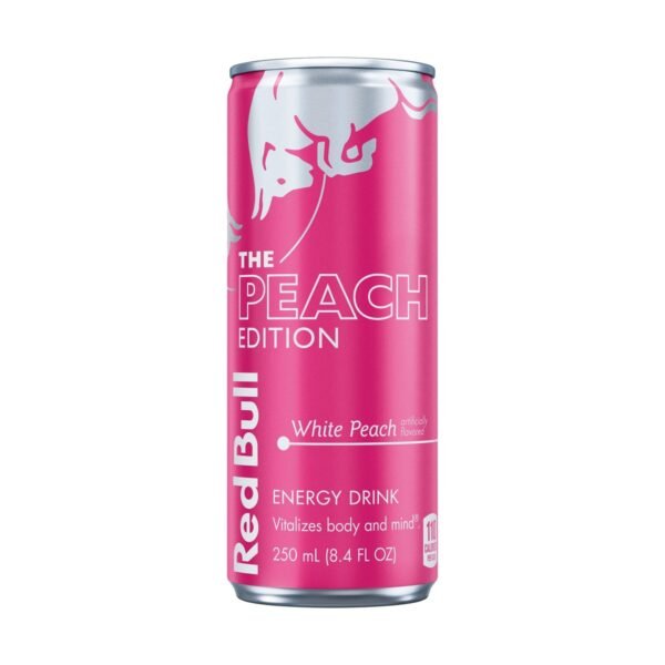 Red Bull Peach Edition Energy Drink - White Peach, Caffeinated - 8.4 fl oz Can