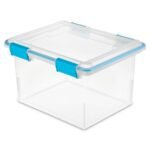 Sterilite Gasket Box, Stackable File Tote Storage Bin with Lid, 32 Quart, 4 Pack - Image 2