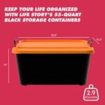 Life Story 55 Quart Stackable Storage Bin, Heavy Duty Lidded Container, 6 Pack - Image 3