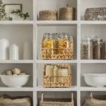 Casafield (Set of 2) Water Hyacinth Pantry Baskets with Handles - Natural, Medium and Large Size Woven Storage Baskets for Kitchen Shelves - Image 2