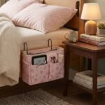Alilang Bedside Hanging Storage Organizer with Multiple Pockets Desk Side Storage Caddy for Dorm Bedroom, Pink - Image 3