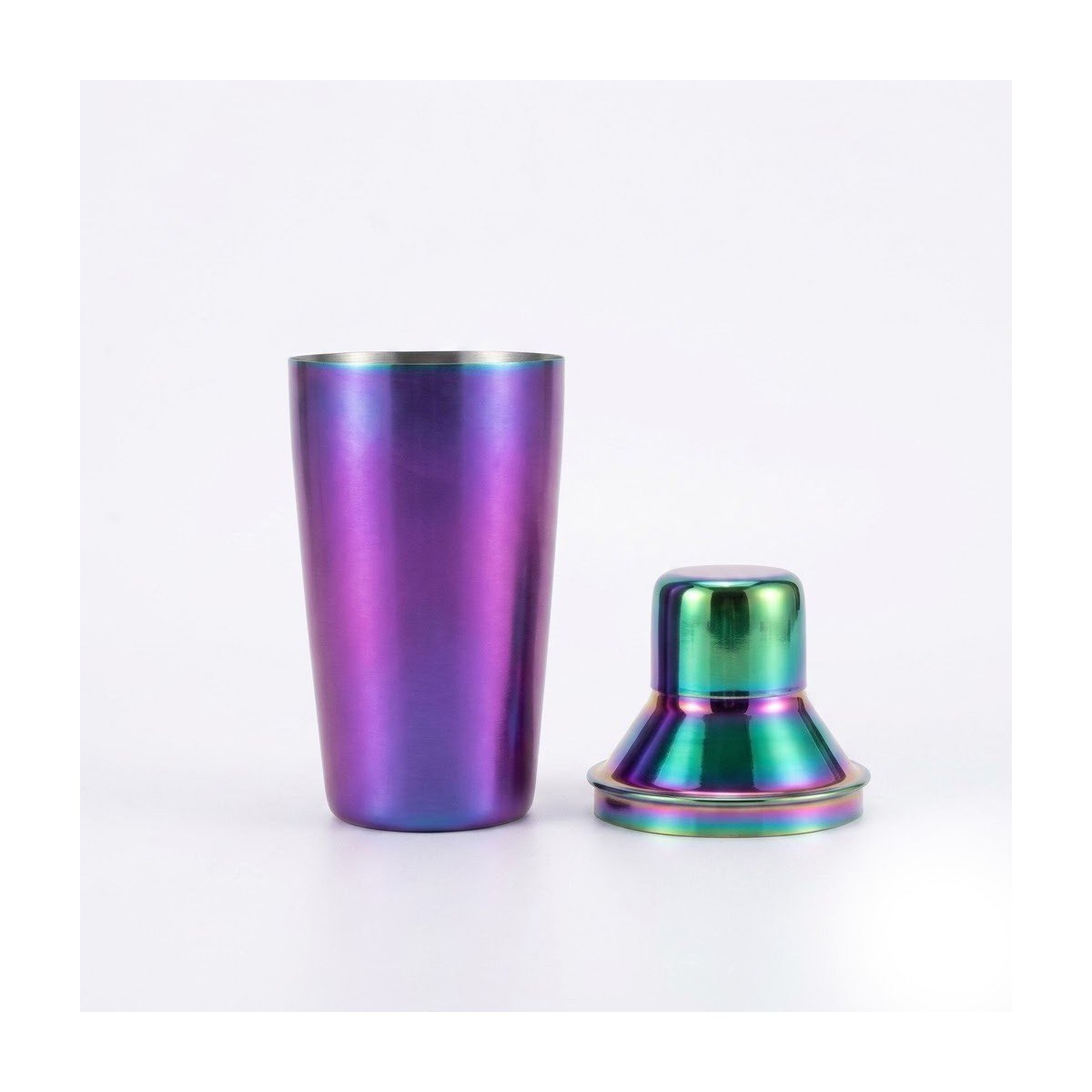 GUEST_99c3292b-ca57-49af-9261-7ddb1b9dd0c0.jpg IHI Est. 1986 Iridescent Martini Cocktail Shaker, 6.75 Inch Stainless Steel Mixer with Purple Rainbow Finish, Modern Barware for Home Bar and - Image 1