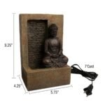 Nature Spring Tabletop Water Fountain - Sitting Buddha Statue by a Stone Wall Waterfall, Electric Pump & Soothing Sounds for Office and Home Decor - Image 5
