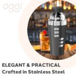 Oggi 23oz Dial A Drink Cocktail Shaker Black: Stainless Steel, 10" Height, 23oz Capacity, Hand Wash, 0.96 lbs - Image 4
