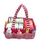 Bacati - Pin Stripes Fuschia Storage Caddy - Image 4