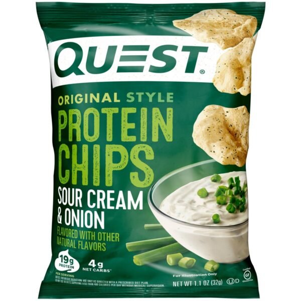 Quest Nutrition Protein Chips - Sour Cream & Onion - 1.1oz: 1 Pack, 19g Protein, Ready to Eat