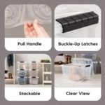 IRIS 32 Qt Stackable Plastic Storage Bins with Lids- See-Through- Clear, 4Pk - Image 6