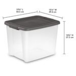 Sterilite 50Qt ShelfTote, Stackable Storage Bin with Latching Lid, Clear, 6 Pack - Image 4