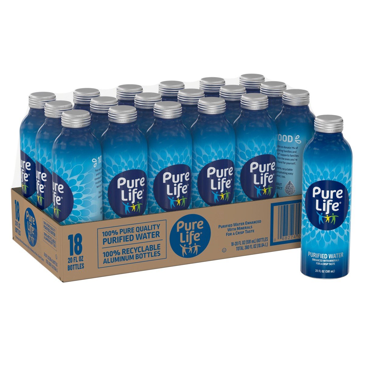 GUEST_9c865f6c-8c3d-45d9-bb51-465639149c18.jpg Pure Life Purified Water - 18 Pack/20 Fl Oz ,Aluminum Bottles - Image 1