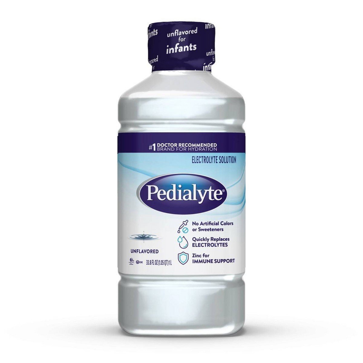 GUEST_9c933378-8e65-4cae-8066-2e43b97e5aef.jpg Pedialyte Electrolyte Solution Hydration Drink - Unflavored - 33.8 fl oz: Kosher, Halal, Gluten-Free, Ready to Drink - Image 1