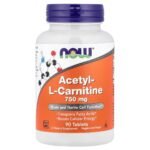 NOW Foods Acetyl-L Carnitine, 750 mg, 90 Tablets
