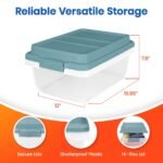 Hefty 18 Qt Hi-Rise Stackable Plastic Storage Bin with Lid, 8 Pack, Smoke Blue - Image 4