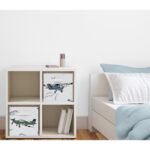 Sweet Jojo Designs Fabric Storage Bins Set Airplane Green and Blue - Image 3