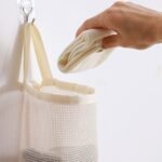 Alilang 2 Pack Hanging Storage Bags Vertical Organizer Socks Storage for Closet Door Wall Space Saving, White-S - Image 3