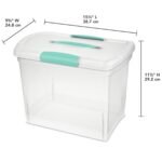Sterilite Large Nesting ShowOffs Stackable Storage Bin, Latching Organizer Tote with Handle, Plastic Box for File Organization, Clear, 12-Pack - Image 4