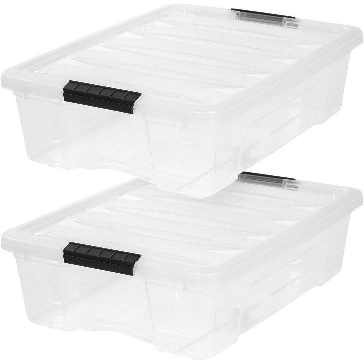 GUEST_9eeb8421-f0d0-45ab-8679-e5a039a30817.jpg IRIS 27 Qt Stackable Plastic Storage Bins with Lids, Pearl, 2Pk - Image 1