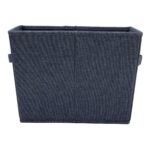 Household Essentials Set of 2 Tapered Fabric Hard Sided Storage Bins with Cloth Handles Denim - Image 6