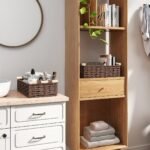 Wicker Storage Basket Set of 4 Handwoven Decorative Baskets with Handles Multi-Size Paper Rope Organizer for Bathroom Countertop Shelf - Image 2