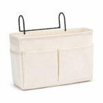 Alilang Hanging Bedside Storage Caddy with Hooks and Multiple Pockets Bed Rail Organizer - Beige
