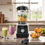 Teendow 1800W Countertop Blender for Kitchen with 70 oz BPA-Free Pitcher,, 25000 RPM Smoothie Blender, 6 Presets, Timer & Pulse for Ice Crushing - Image 3