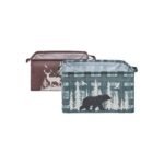 The Lakeside Collection Rustic Printed Home Storage Decor Polyester Baskets Set of 2 - Lodge Patchwork & Moose - Image 5