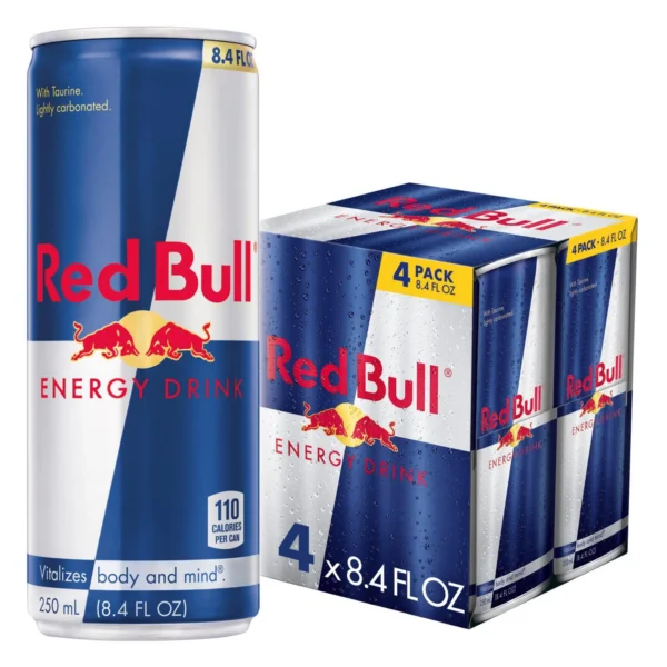 Red Bull Energy Drink - 4pk/8.4 fl oz Cans: Caffeinated, Low Fat, No Artificial Flavors