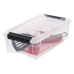 IRIS 5.75qt Stack and Pull Storage Bin with Lid Clear: Portable, Stackable, Transparent Plastic Utility Tubs - Image 6