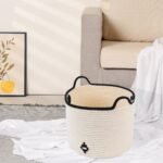 REGALWOVEN 4 Packs Woven Storage Basket, Shelf Closet Storage Bin for Clothes, Organizer Bin with Handles for Home White 7.5*7.1*7.9/9.8*8.3*10.6in - Image 4