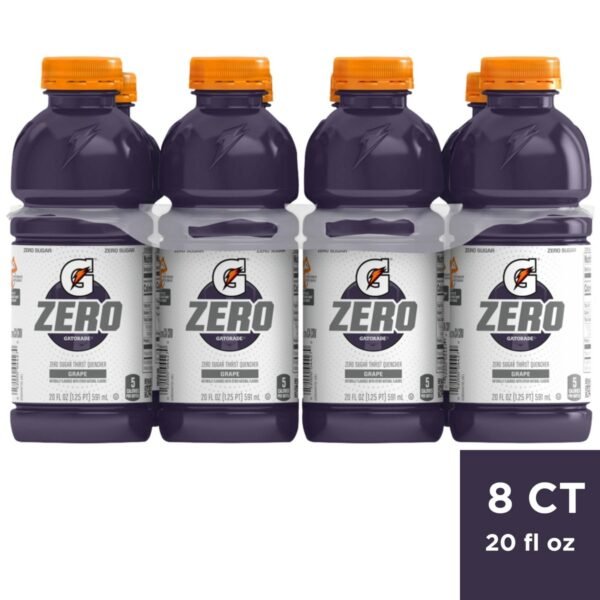 Gatorade G Zero Grape Sports Drink - 8pk/20 fl oz Bottles: Low Calorie, Non-Caffeinated