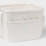 8''x10.5'' Fabric Stitched Decorative Storage Basket Ivory - Brightroomâ„¢ - Image 3