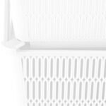 Simplify 2pk Slide and Stack Shelf Storage Tote Small White: Polypropylene Decorative Bins, 11.4" x 6.5" x 4.5" - Image 5