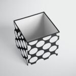 Bacati - Dots/Pin Stripes Black/White Storage Box Small - Image 2