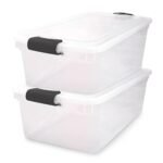 Homz 66 Qt Multipurpose Stackable Storage Bin with Latching Lids, Clear (2 Pack) - Image 7