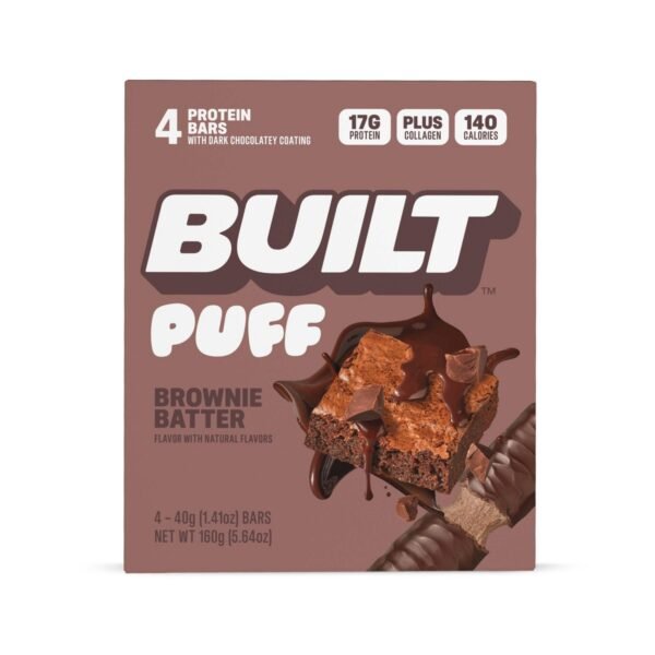 Built Bar Brownie Batter Puff Protein Bars - 17g Protein - 4ct