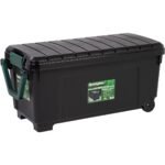 Remington 169 Qt Plastic Storage Bins with Lids, Latching Totes, Heavy Duty Containers, Wheels and Handle