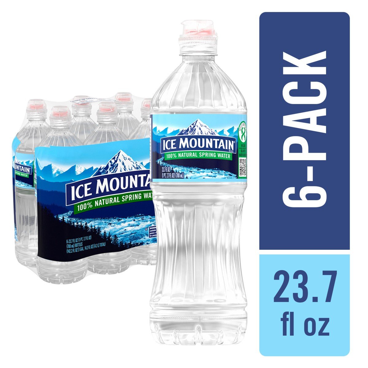 GUEST_a634aabf-0eb1-412e-ae79-2f68ec1edb28.jpg Ice Mountain Spring Water - 6 Pack/23.7 Fl Oz Sport Cap Bottles with Flip Cap - Image 1