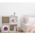 Sweet Jojo Designs Fabric Storage Bins Set Watercolor Floral Pink White and Green - Image 3