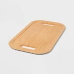 Narrow Rounded Rectangle Stackable Decorative Lid with Cutout Handles Bamboo - Brightroom™