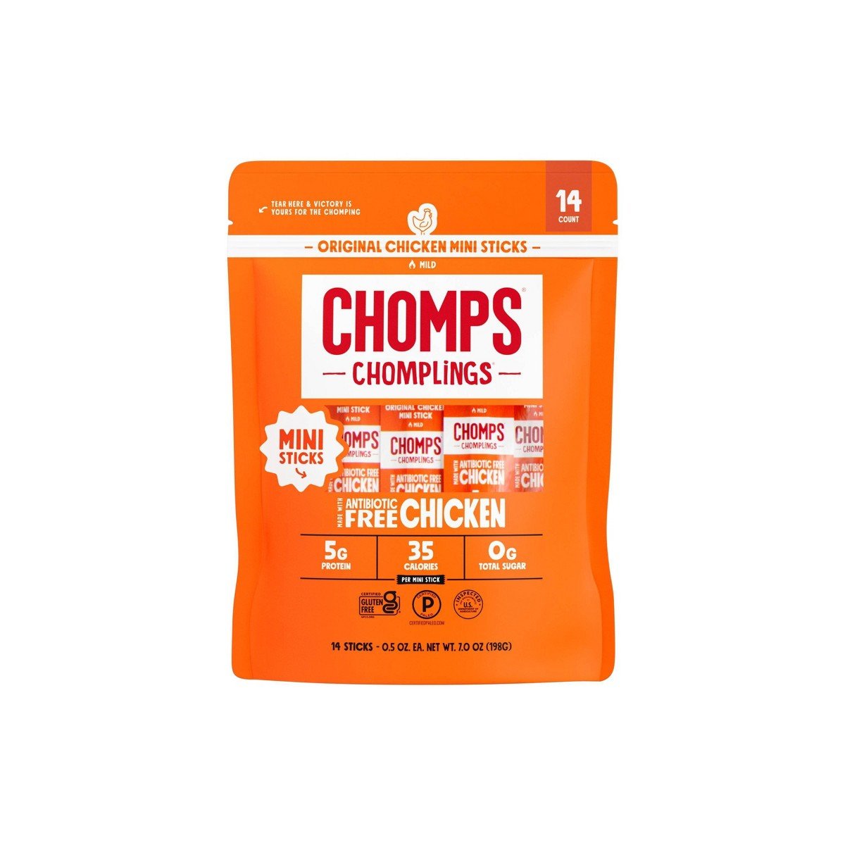 GUEST_a6daf4ca-1e2d-4211-82e5-7b688fc1316d.jpg Chomps Snack Sticks Chomplings Original Chicken Mini Sticks - 5g Protein - 7oz/14ct - Image 1