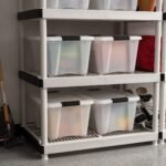 IRIS 32 Qt Stackable Plastic Storage Bins with Lids- Discreet- Pearl, 4Pk - Image 3