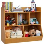 BALHAM TRADE-Toy Storage Organizer with Bookshelf Ideal for Children's Room Playroom Natural 15.5"D x 35.8"W x 31.5"H