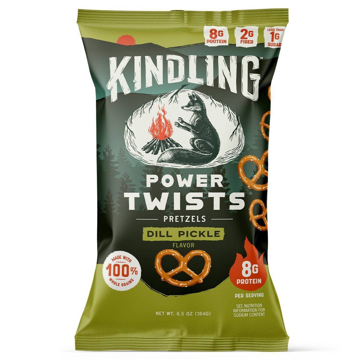 GUEST_a85700a2-1d81-4398-98ab-08b85a62294f.jpg Kindling Dill Pickle Protein Pretzels Snack Bag - 6.5oz - Image 1