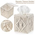 Sorbus Paper Rope Bathroom Baskets & Tissue Holder Set Lined Storage Set for Organizing - Store Washcloths, Hand Towels, Skincare (White) - Image 3