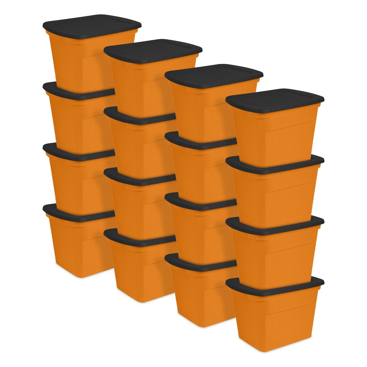 GUEST_a92cb42f-393a-45fb-8278-5f7e389a88f0.jpg Sterilite 18 Gallon Orange Plastic Storage Container Bin Tote with Lid (16 Pack) - Image 1