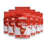 Lavazza Qualità Rossa Whole Bean Coffee, Medium Roast, Arabica and Robusta Blend, 2.2 lb Bag (Pack of 6)