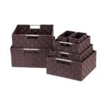Sorbus 7 Piece Stackable Woven Basket Organizer Set with Built-In Carry Handles - Stylish Storage for any room in the household - Image 9