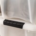 IRIS 19 Qt Stackable Plastic Storage Bins with Lids- Discreet- Pearl, 6Pk - Image 5