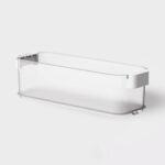 Click in Place 4.5qt Clear Slim Plastic Storage Bin with White Latch for Home and Office Organization - Brightroomâ„¢ - Image 2