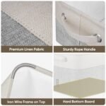4pc Collapsible Fabric Storage Bin Cloth Baskets - HOMLUX: 15"x11"x9.5" with Handles - Image 3